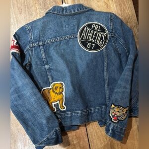 Boys Polo Jean Jacket with Varsity Patches